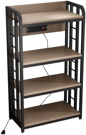 Bakers Rack with Power Outlet ，4-Tier Kitchen Baker's Rack,Microwave Cart - Image 3