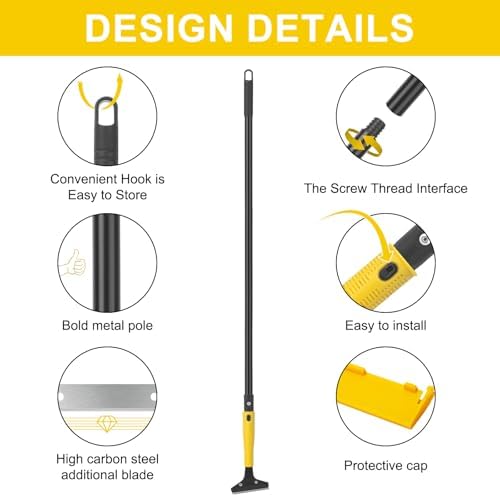 KeFanta Scraper Tool, 4" Wide Heavy Duty Floor Scraper, 45.7" Long Handle - Image 4