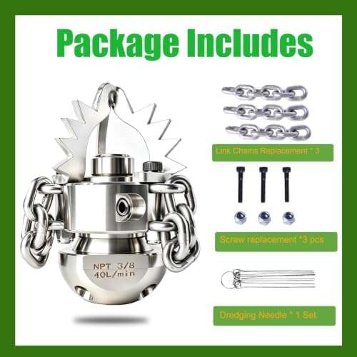 3/8 NPT Sewer Jetter Rotating Nozzle - Cutting Roots, for 2900 psi, 40L/Min (10.57GPM) Pressure Washers, Stainless Steel Drain Cleaning Tool, for Household sewers, Commercial Pipelines - Image 6
