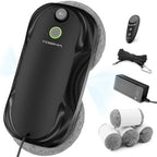 Tosima W5 Window Cleaning Robot, 6400Pa Max Adaptive Suction, Smart Window Cleaner with Triple Safety System, Intelligent Navigation, Remote Control, for All Smooth Surfaces, Black by Tosima