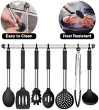 E-far Silicone Cooking Utensils Set, 7-Piece Black Kitchen Utensils Set - Image 6
