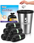 Teivio Black Trash Bags 5 Gallon 90 Count Kitchen Garbage Bags Leakproof by Teivio