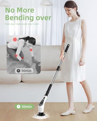 Cordless Electric Spin Scrubber, 7-in-1 Bathroom Cleaner - Image 3