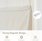 StangH Natural Linen Textured Magnetic Roman Shades, W26 x L64, 1 Panel - Image 3
