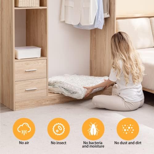 2pcs Mattress Vacuum Bag 94.5x47.2inch Space Saver Vacuum Storage bags,Oversized Vacuum bag Twin Mattress Vacuum Bag King Mattress Vacuum Sealer Bag for Memory Foam Mattress Moving Shipping Storage - Image 5