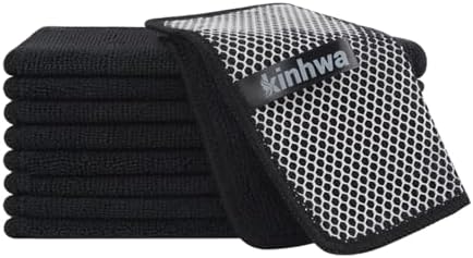 KinHwa Dish Cloths for Washing Dishes with Scrub Side, Microfiber Dish Rags by KinHwa
