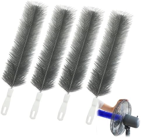 Bendable Microfiber Head,Reusable Dust Remover，Fan Cleaning Brush Washable and Reusable; Suitable for Ceiling Fan Blades, Blinds, Air Conditioner Vents, and Car Interiors (Black-4pcs) by Unknown