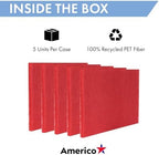 Americo Red Buffer Floor Pad, for Light Cleaning and Buffing, 12"x18", 5 Pads/Case, Made of 100% Recycled Content, USA Made - Image 3