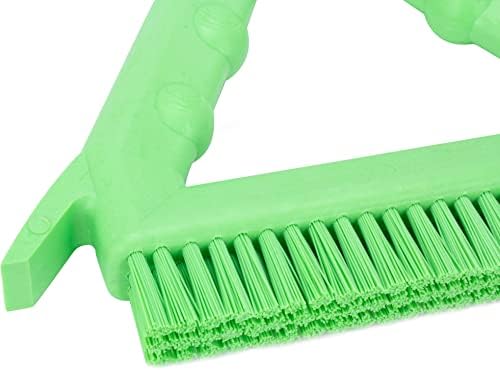 SPARTA Plastic Commercial Grout Brush, Triangle-Shaped Scrub Brush with Scraper and Two Threaded Holes for Attaching Handle (Sold Separately), 9 x 7 x 7 Inches, Lime - Image 5