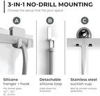 GÜTEWERK Silicone Shower Squeegee with 3-in-1 No-Drill Mount, White, 9'' - Image 3