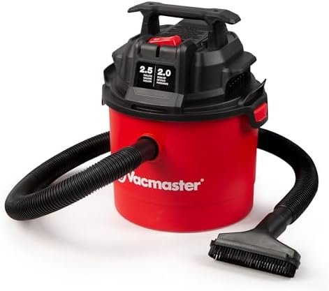 Vacmaster VOMCM205P 1101 2.5-Gal 2 Peak HP Wall Mount Wet/Dry Vac Red by Vacmaster