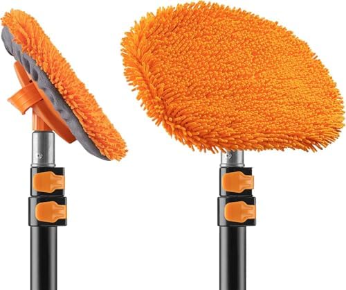 36 Foot High Reach Telescoping Duster Kit, Vinyl Siding Brushes & wall Duster with 5-30 ft Extension Pole // High Ceiling Cleaning and Window Washing kit // Exterior & Interior House Cleaning - Image 4