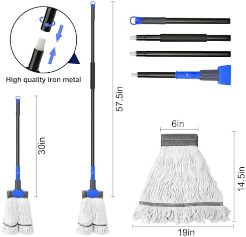 KeFanta Heavy Duty Mops for Floor Cleaning,60" Commercial Industrial Mop - Image 5