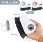 2 in 1 Groove Cleaning Brush, Grout Cleaner Tool & Multifunction Window Track Cleaner (with Hidden Scraper or Mini Dustpan) – for Glass Door Tracks, Window Sills, Sliding Doors (Orange + Grey) - Image 2