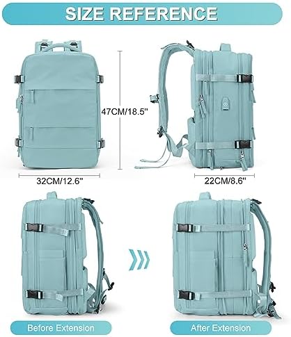 coofay Expandable Backpack For Traveling On Airplane Travel Backpack For Women Men Airline Approved Carry On Bags For Airplanes Gym Bag With Shoe Compartment Waterproof Hiking Backpack Essentials - Image 2