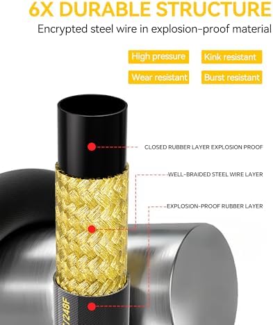 Pressure Washer Hose 70ft with 3/8'' Swivel Quick Connector, 4500PSI - Image 3