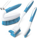 Holikme Cleaning Brush Set for Household Use, Scrub Brush, Kitchen Brush, Tile Lines Brush for Bathroom, Floor, Tub, Shower and Kitchen Surface (Blue) by Holikme