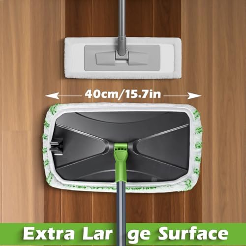 Hardwood Floor Mop,Extended Large Flat Floor Mop with 5 Washable Pads - Image 2