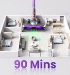 90Mins Cordless Vacuum Cleaner,Upgraded 650W 55KPA Cordless Stick Vacuum with Smart Display,1.8L Cup,V-Shaped Anti-Tangle Brush,Wall Mount Charging,Self-Standing Vacuum Cleaners for Home,Floor,Carpet - Image 3