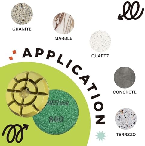 Diamond Floor Polishing Pads, 3 Inch Resin Bond Hook and Loop Polishing Pucks for Concrete, Terrazzo, Marble, Granite, Grit 800, 3PCS - Image 5