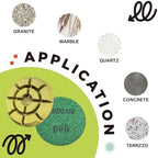 Diamond Floor Polishing Pads, 3 Inch Resin Bond Hook and Loop Polishing Pucks for Concrete, Terrazzo, Marble, Granite, Grit 800, 9PCS - Image 2