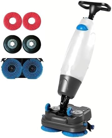 Commercial floor polisher,Mini Floor Scrubber Ultra, Portable Cordless Design, 120 Min Battery, 17" Wide Cleaning, 240 RPM for Home, Office, Bathrooms & Small Commercial Spaces(White) by Unknown