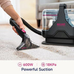 Portable Carpet Cleaner，18kPa Handheld Spot Cleaner for Upholstery and Car Interior，Pet Stain Remover with 500ml Tank，Lightweight for Sofa，Couch，Stairs，Mattress，Black and Pink - Image 3