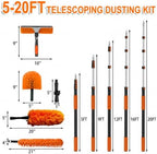 Buyplus 26FT Reach Dusting Kit, Long Duster with 5-20FT Extension Pole for High Ceilings, Cobweb Duster, Microfiber Duster, Window Squeegee, Extendable Duster Cleaning Kit - Image 3