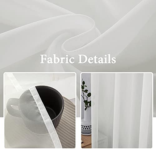 MIULEE Ivory 40 x 72 Inches Sidelight Curtains for French Door Sheer Panels - Image 6