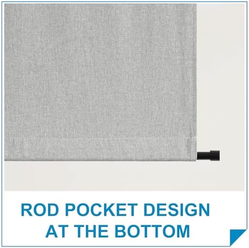 RYB HOME Linen Blended French Door Window Curtains, Glass Door Blinds - Image 6