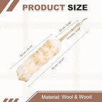 uxcell Wool Duster, 24.4" Natural Feather Cleaner Household Cleaning Duster with Solid Wooden Handle for Cleaning Fans Window Blinds Shelves Furniture, White Coffee - Image 2