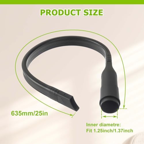 25 inch Flexible Vacuum Crevice Attachment Tool Crevice Brush Tool Kit for Vacuum Hoses Accepting 1-1/4"(32mm) or 1-3/8"(35mm) Inner Diameter Attachments 24.4inch - Image 2