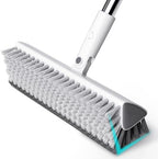 Floor Scrub Brush with Long Handle, Heavy-Duty Stiff Bristles, V-Shape Floor Scrubber Brush for Tile, Concrete & Grout Lines, Stand-Up Cleaning for Garage, Bathroom, Deck & Patio by funest