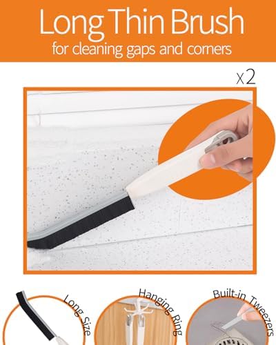 Window Sill Cleaner Tool, Sliding Door Track Cleaner, 8-Piece Brush Kit - Image 2