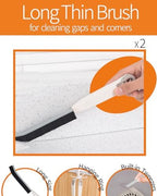 Window Sill Cleaner Tool, Sliding Door Track Cleaner, 8-Piece Brush Kit - Image 2