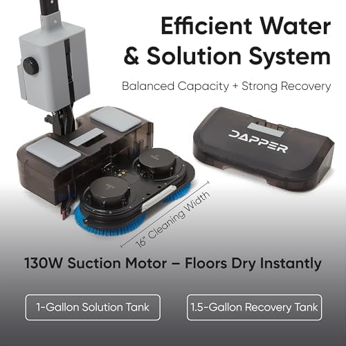 Battery Powered Walk Behind Mini Automatic Floor Scrubber Machine – Compact & Portable, 16” Cleaning Width, 1.5h Runtime, 3-Speed Brush – Ideal for Small Commercial Spaces, Offices, Retail - Image 6