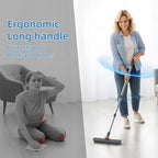 Floor Scrub Brush with Long Handle, 3 in 1 Scrape and Heavy-Duty Stiff Bristle Floor Scrubber Brush Broom with Squeegee and Tweezer for Cleaning Grey - Image 6