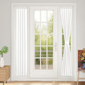 Vatge Front Door Sidelight Curtains with Magic Tape - 12x72 Door Window Covering, 50% Sunlight Blocking French Curtain, 1 Panel, W12 x L72, Pure White by Vatge