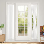 Vatge Front Door Sidelight Curtains with Magic Tape - 12x72 Door Window Covering, 50% Sunlight Blocking French Curtain, 1 Panel, W12 x L72, Pure White by Vatge