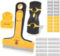 MulWark Razor Blade Scraper Tool Set, 3-Piece with 30 Replacement Blades - Heavy-Duty Cleaning Tool, Standard & Mini Scrapers for Decals, Stickers, Paint, Caulk, and Adhesive Removal by MULWARK