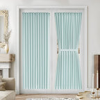 Vatge Light Blue French Door Curtain Panel for Front Door - Dual Rod Pocket Drapes for Living Room Glass Door, 1 Panel, W54 x L72, Aqua by Vatge