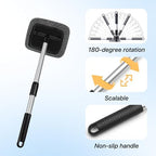 Car Windshield Cleaner Tool Kit with Extendable Handle, Vehicle Window Cleaner with 4 Microfiber Pads and 1 Empty Spray Bottle, Auto Windscreen Cleaning Tool, Universal Fit (Rectangular) - Image 4