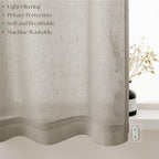 Linen Sheer Small Door Window Curtains for Kitchen Bathroom Privacy - Image 4