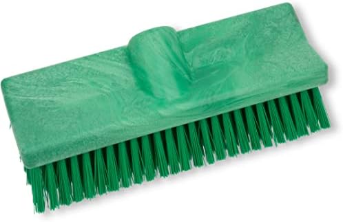 SPARTA 40423EC09 Plastic Floor Scrub Brush, Wall Brush, Equipment Brush with Nonabsorbent Bristles for Industrial Kitchens, Hospitals, Commercial Cleaning, 10 Inches, Green by SPARTA