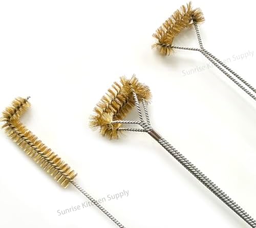 SUNRISE Fryer Brush with Long Handle (Brass, L, Single, and Double Brush) - Image 4