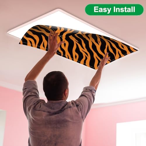 6Pcs Classroom Fluorescent Magnetic Light Covers,2x4 FT Wild Animal Print - Image 4