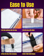 XUTAI Mattress Vacuum Bag, Vacuum Seal Storage Bag for Mattress & Clothing – Heavy Duty Reusable Mattress Storage Bag (1 Queen) - Image 7