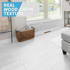 Art3d Wood Texture Peel and Stick Vinyl Floor Tiles, 36-Pack, White - Image 2