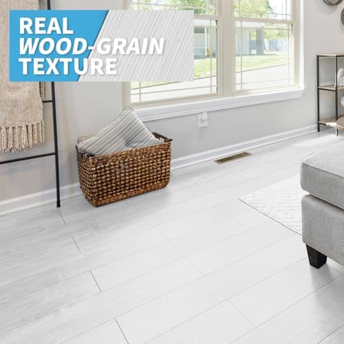 Art3d Wood Texture Peel and Stick Vinyl Floor Tiles, 36-Pack, White - Image 2