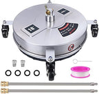 Biswing 18" Pressure Washer Surface Cleaner with 4 Wheels, Stainless Steel Power Washer Accessory for Driveways Sidewalks Patios Cleaning, 1/4" Quick Connector, 2 Extension Wand Attachments, 4000 PSI by Biswing
